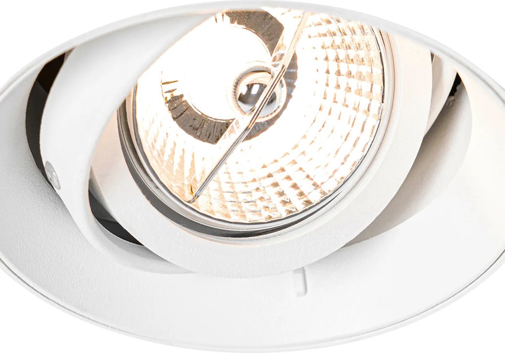 Sada 6 moderných zapustených bodových svetiel biela GU10 AR70 okrúhla bezrámová - Oneon