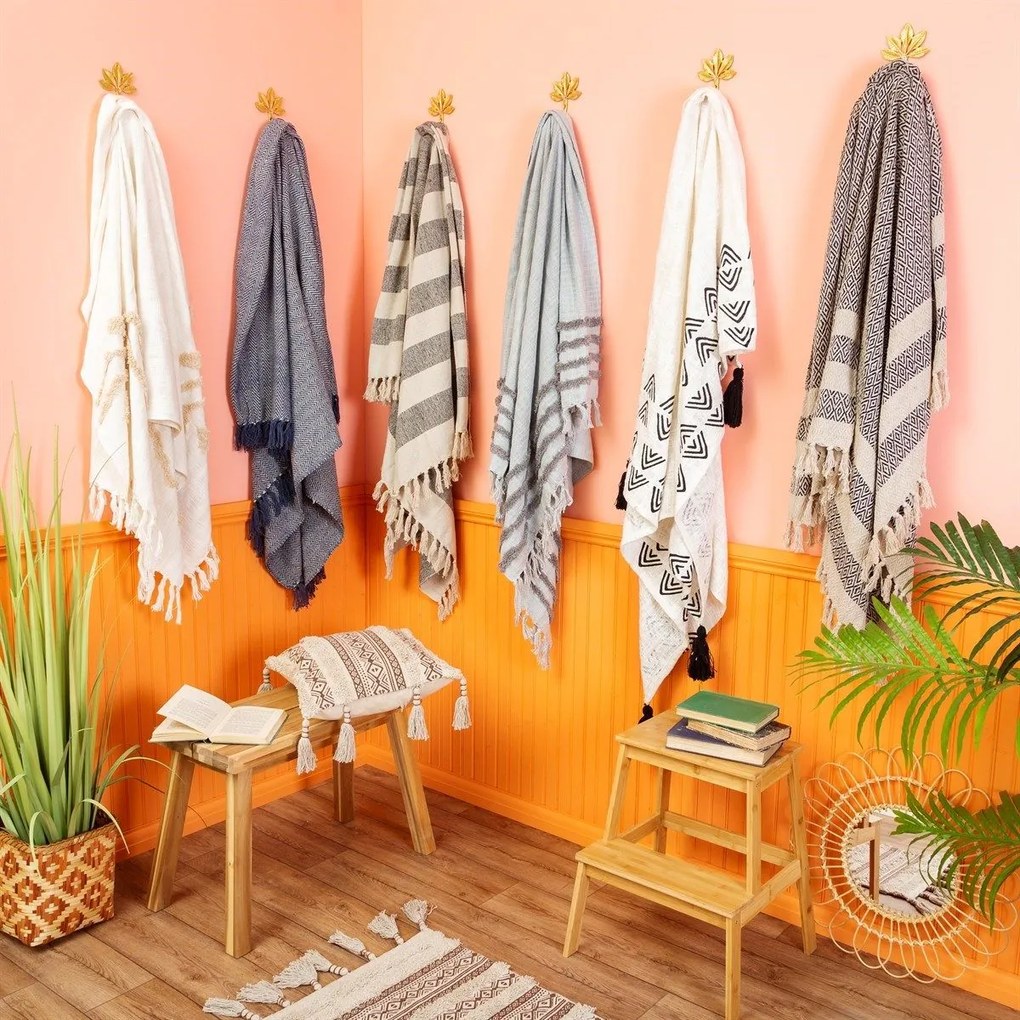 sass & belle Bavlnený prehoz Blanca Tufted Zigzag 120 x 153 cm