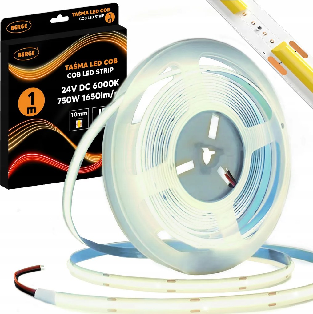 BERGE LED pásik COB Neon 24V - 528D - 15W/m - IP20 - 1650lm - 1m - studená farba