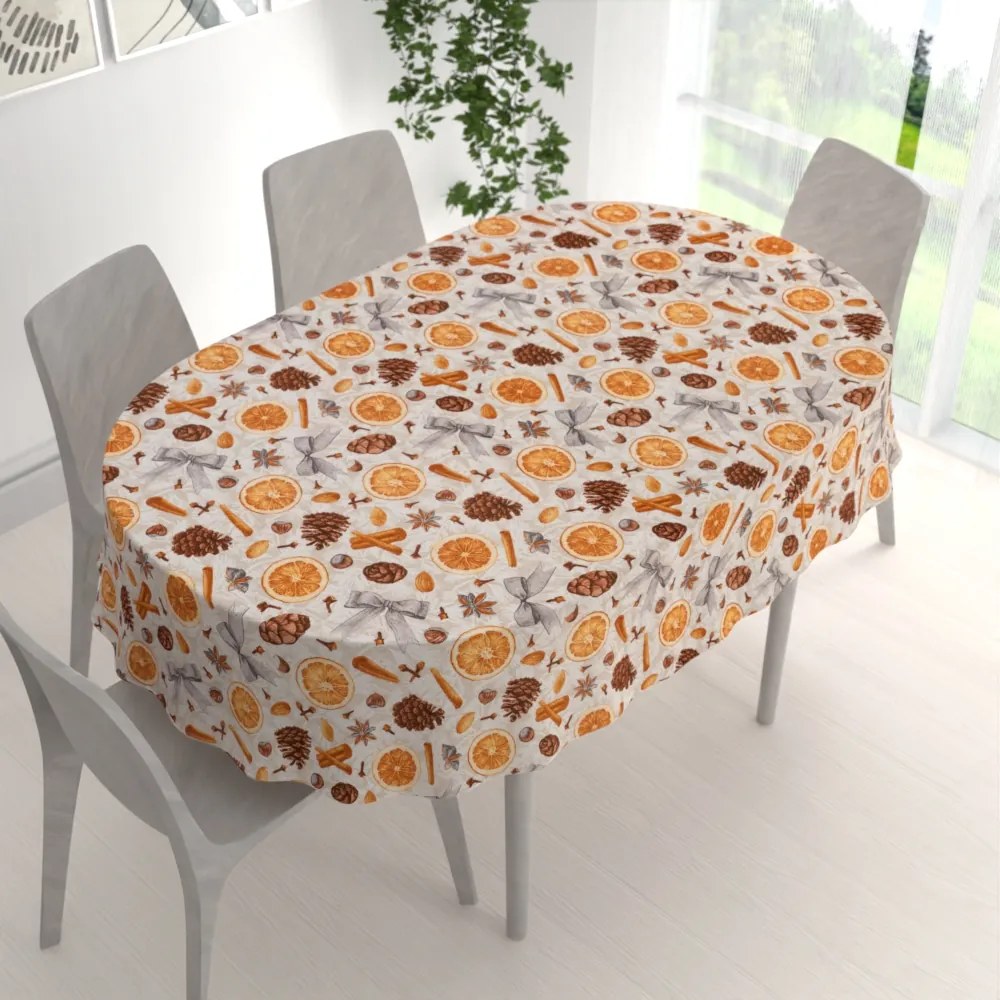 Biante Dekoračný oválny obrus Leona LN-171 Vôňa jesene 100x160 cm