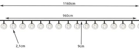 Solárna LED girlanda – svetelné guličky s teplým bielym svetlom