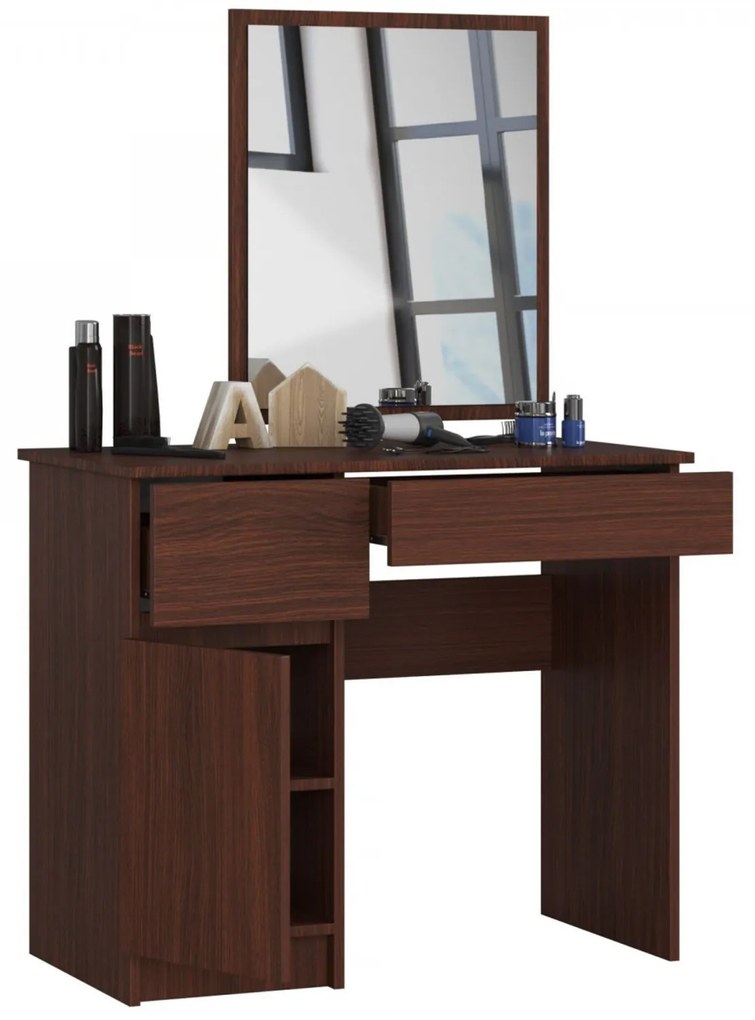 Toaletný stolík so zrkadlom P-2/SL ľavá - wenge