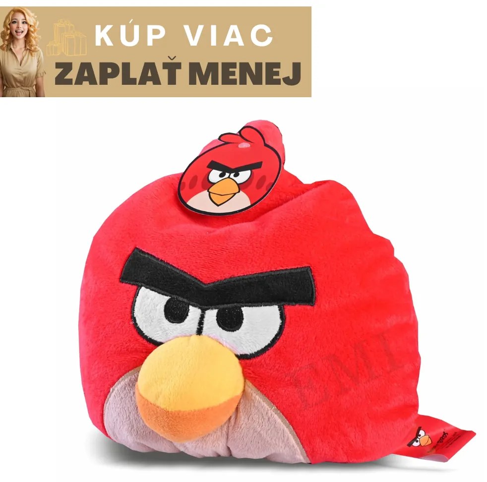 Dekoratívny vankúš Angry Birds červený