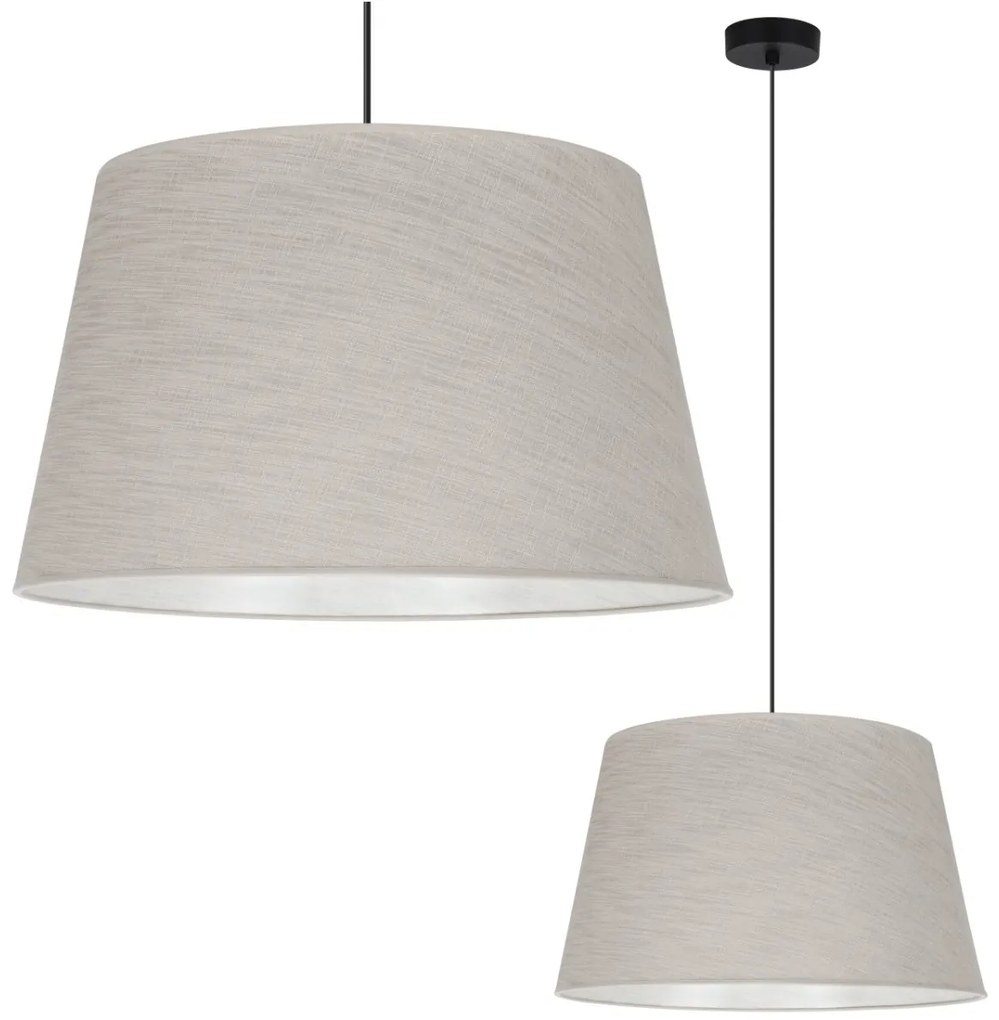 Závesné svietidlo Len, 1x svetlobéžové textilné tienidlo, (fi 44 cm), b