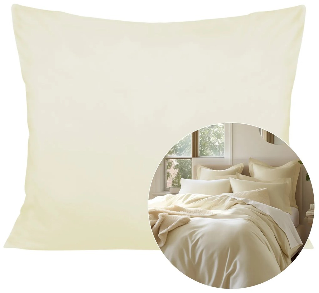 SATÉNOVÁ OBLIEČKA NA VANKÚŠ 70X80 CM KRÉMOVÁ