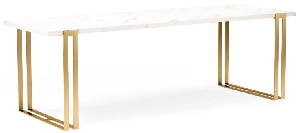 Jedálensky rozkladací stôl RAUL biely mramor + zlatá Rozmer stola: 120/220x80cm