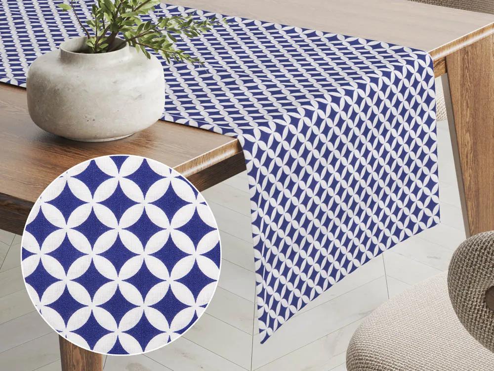 Biante Bavlnený behúň na stôl Sandra SA-241 Tmavo modré Maroko 45x180 cm