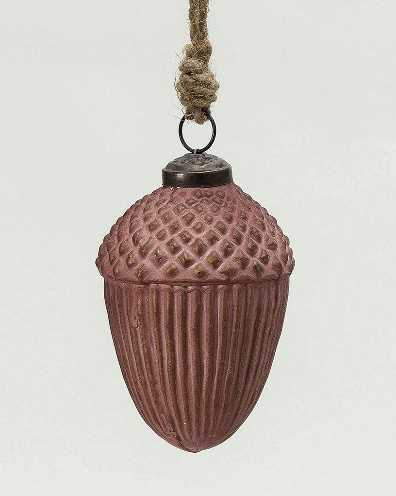 Sklenená ozdoba Acorn Burgundy 7x10 cm