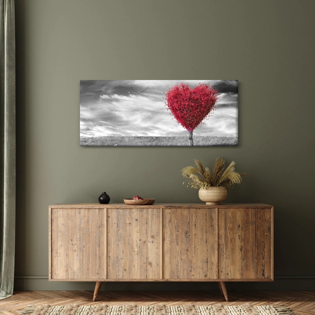 Obraz - Srdce korunou stromu (120x50 cm)