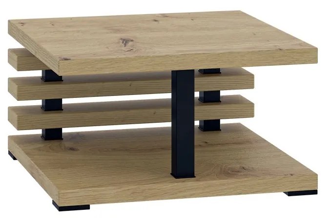 Konferenčný stolík Koramo (dub artisan + dub artisan + čierna). Akcia -7%. Vlastná spoľahlivá doprava až k Vám domov. 1054274
