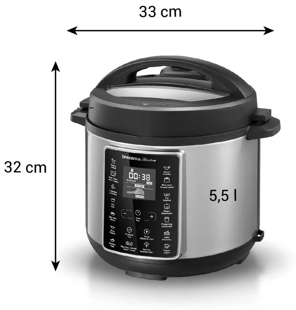 Tescoma Elektrický tlakový hrniec PRESIDENT 5,5 l, multifunkčný