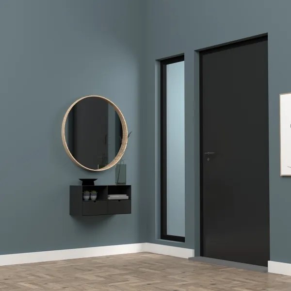 Nočný stolík BEKIM s možnosťou montáže na stenu, čierny