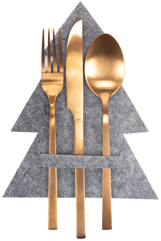 Vianočný obal na príbor TRE 6 ks sivý