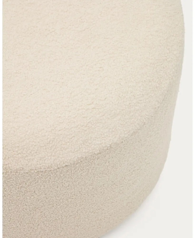 Krémový taburet z textílie buklé Kaeli – Kave Home