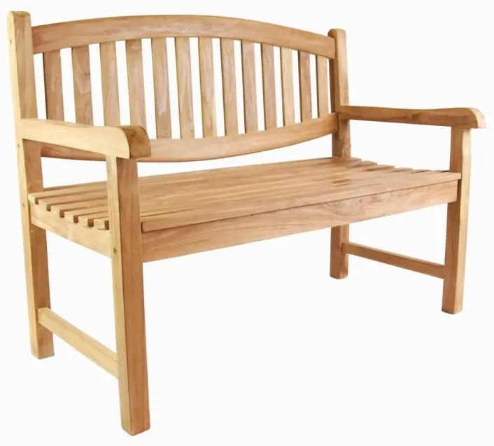 2 miestna lavica DIVERO, ošetrené teakové drevo, 120 cm