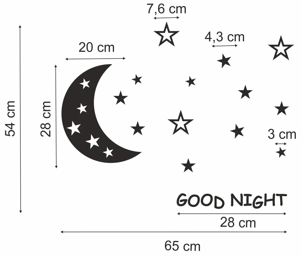 Nalepovacie detské dekorácie na stenu Good night