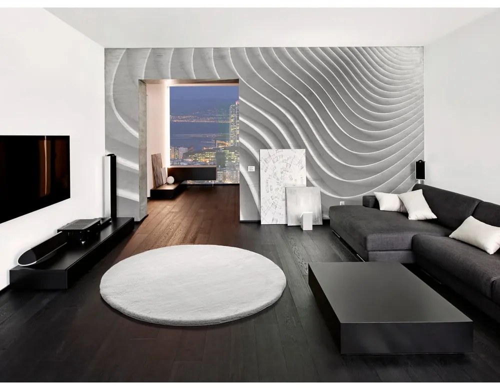 Biely koberec Universal Fox Liso, Ø 120 cm