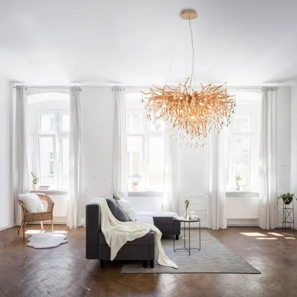 Paul Neuhaus 2192-11 - Luster na lanku ICICLE 10xG9/40W/230V 50x100 cm mosadz