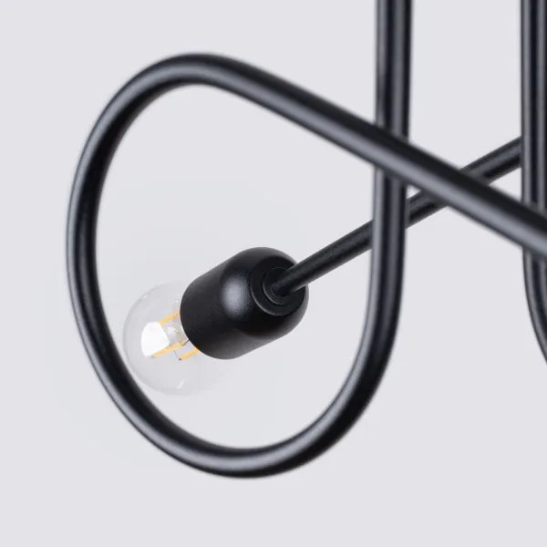 Sollux SL.1472 - Prisadený luster LOOP 2xE27/15W/230V čierna