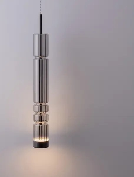 LED čierno-šedý dizajnový luster Bento 58