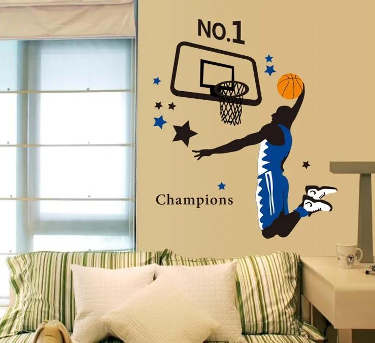 Veselá stena Samolepka na stenu na stenu Basketbalista Veľkosť: 90 x 100 cm