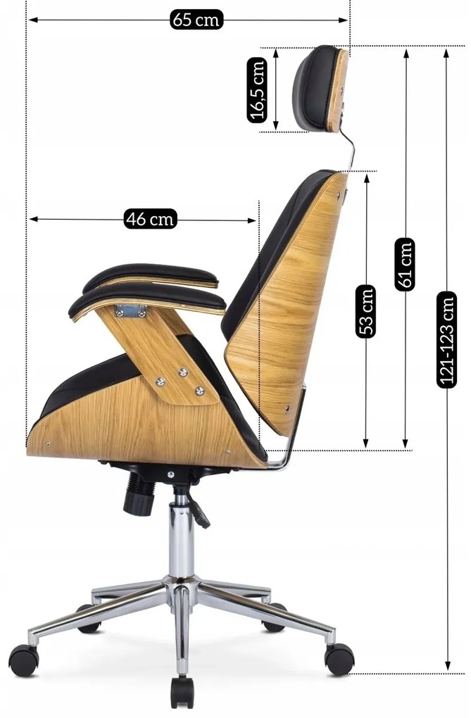 Kancelárska stolička Fabian dub zlatý/čierny