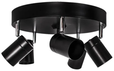 ByRydens 4200730-5002 - Bodové svietidlo CORRECT 5xGU10/7W/230V čierna