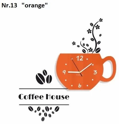 Coffee House dekoračné hodiny do kuchyne fialová