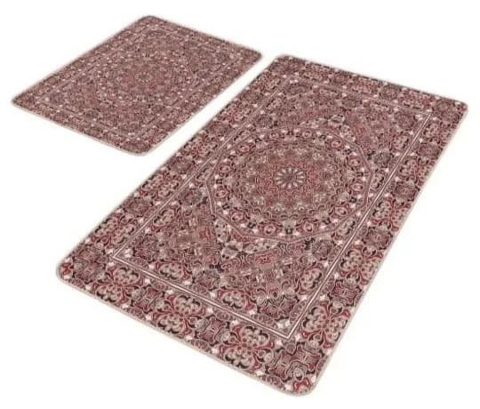 Hnedé zamatové kúpeľňové predložky v súprave 2 ks 60x100 cm – Mila Home