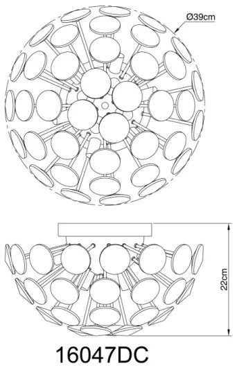Globo 16047DC - Stropné svietidlo VIRINA 10xG9/7W/230V lesklý chróm pr. 39 cm
