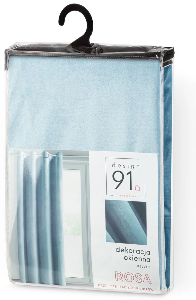 ZATEMŇOVACÍ ZÁVES NA KRÚŽKOCH ROSA 140X250 CM MODRÁ