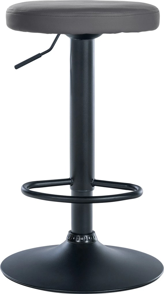 Barová stolička Ponte - koženka, čierny rám - Sivá