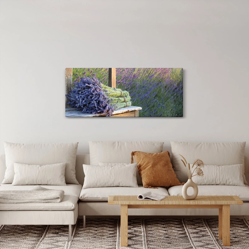 Obraz - Levanduľové zväzky (120x50 cm)