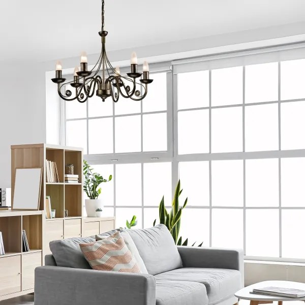 Luster na reťazi DONATO 6xE14/40W/230V