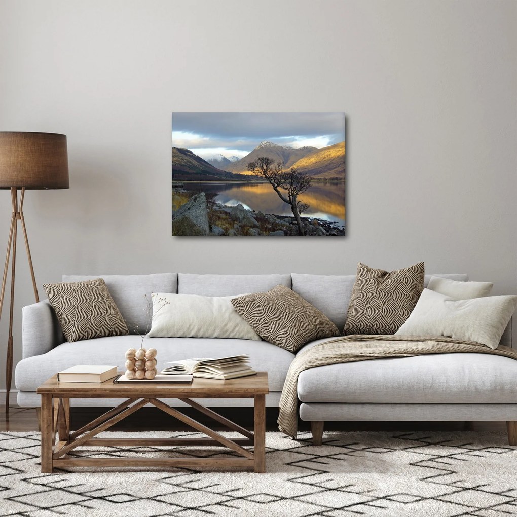 Obraz - Hory pri jazere (70x50 cm)