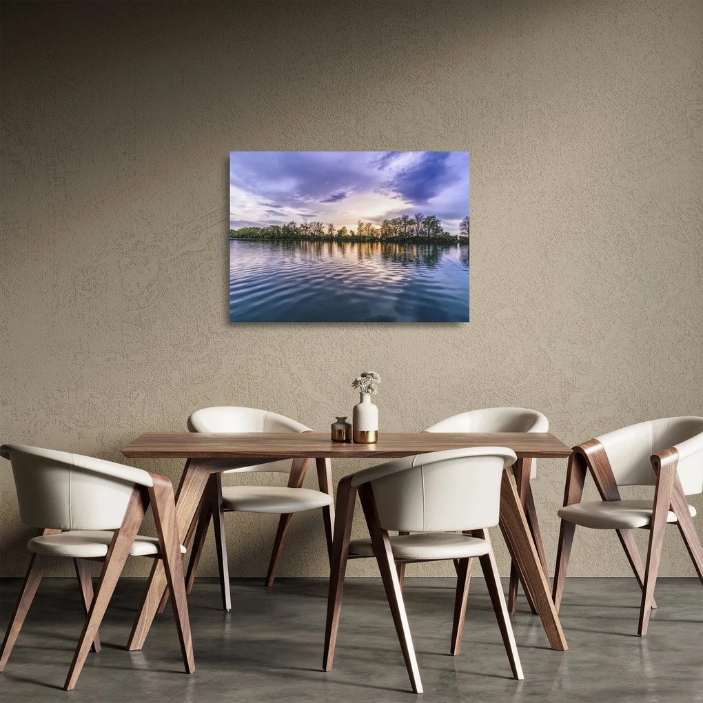 Sklenený obraz jazera (70x50 cm)