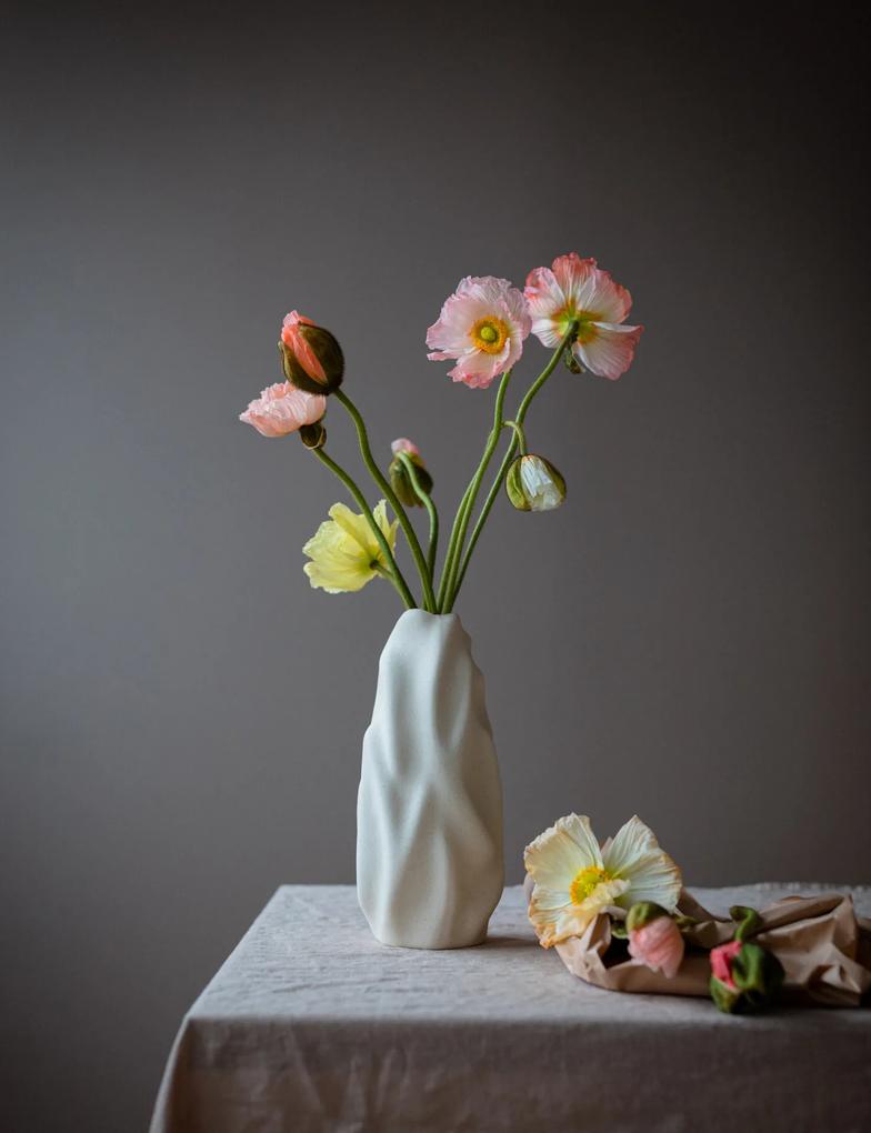 Keramická váza Drift, vysoká – krémová