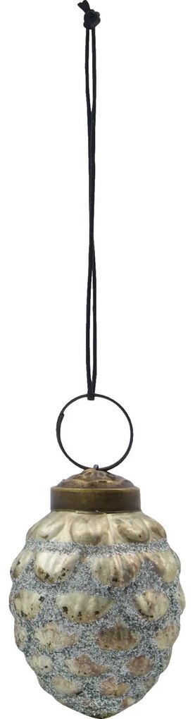 House Doctor Vianočná ozdoba Cone Antique Silver – set 4 ks