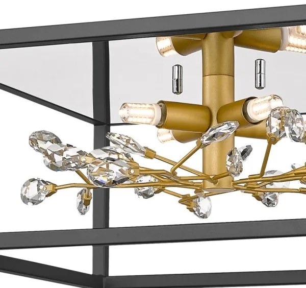Zuma Line C0578-04A-B5TF - Stropné svietidlo SPRING 4xG9/33W/230V čierna/zlatá