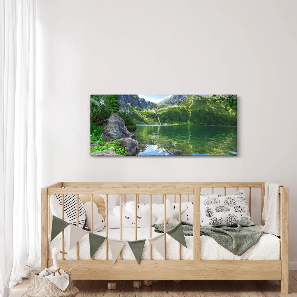 Obraz jazera v Tatrách (120x50 cm)