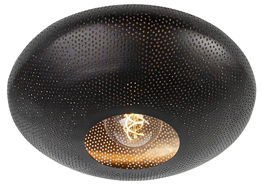 Inteligentné stropné svietidlo čierne a zlaté 40 cm vrátane Wifi G95 - Radiance