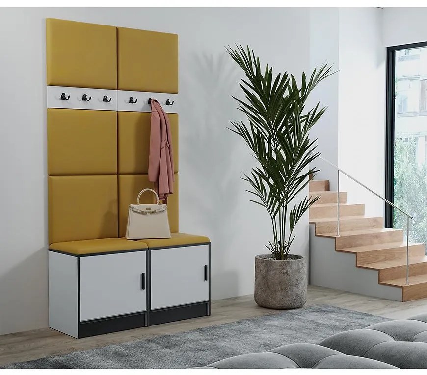 Predsieňový nábytok Roj 19 biely + Kronos 01 medová