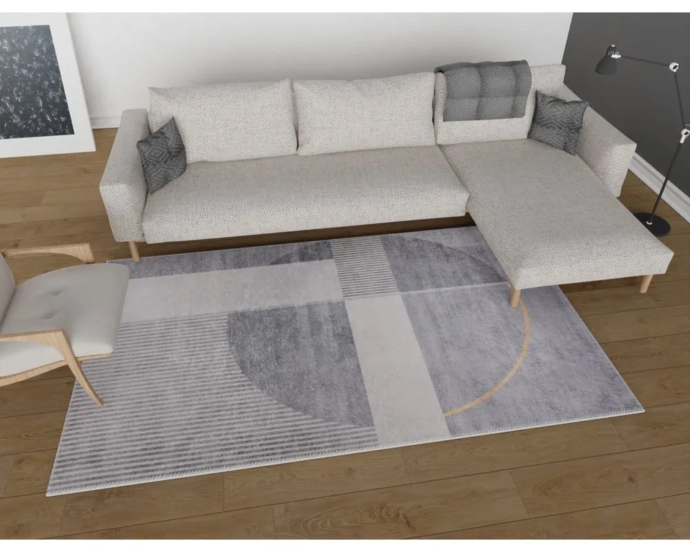 Sivý umývateľný koberec 120x160 cm – Vitaus