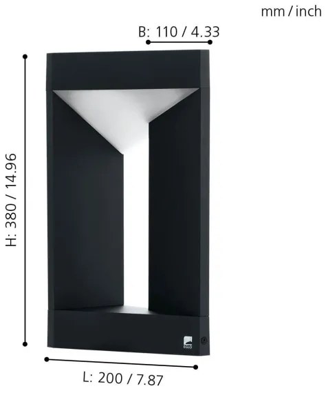 Eglo 98749 - LED Vonkajšie nástenné svietidlo NEMBRO LED/10W/230V IP54