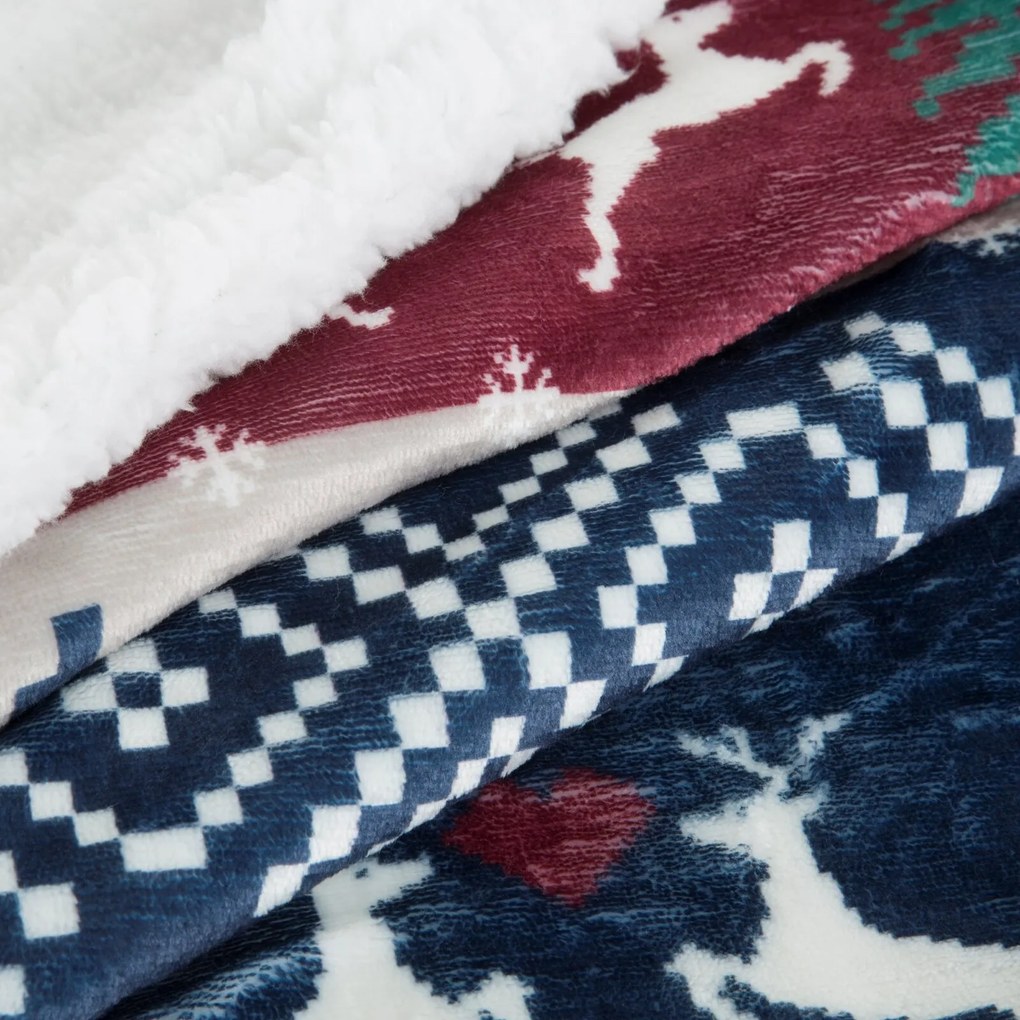 CHLPATÁ VIANOČNÁ DEKA NORDIC1 150X200 CM VZOROVANÁ