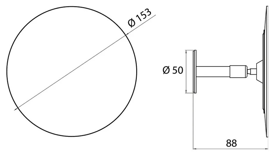 Emco Cosmetic mirrors Pure - Holiace a kozmetické zrkadlo s nástenným stojanom, nalepovacia verzia, Ø 153 mm, 3 násobné zväčšovanie, chróm…