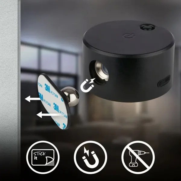 Briloner 3896015 - zatemnjujoča polnilna stenska LED-svetilka LED/1,6W/5V 1500 mAh črna