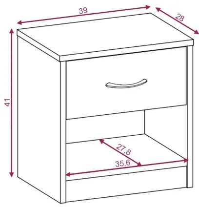 Nočný stolík NED biely