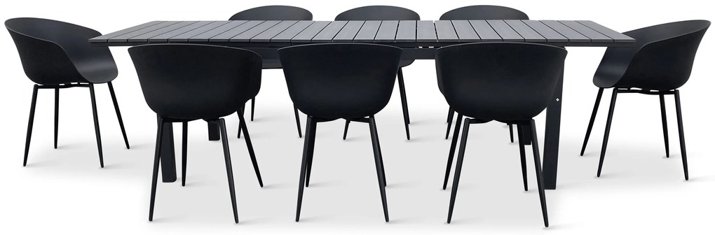 Noela Záhradný jedálenský set Grande Lungo + 8x stolička Rikke