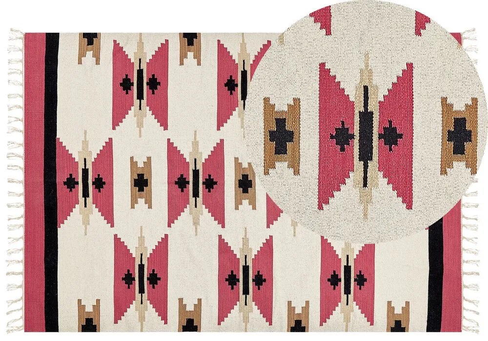 Bavlnený kelímový koberec 160 x 230 cm viacfarebný GARNI Beliani